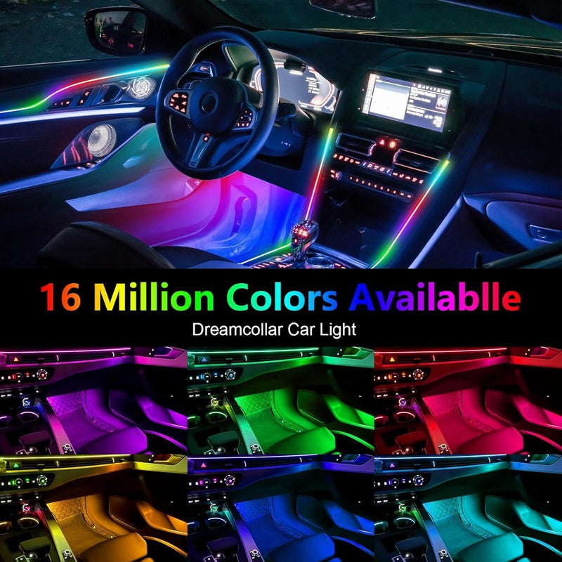 WEBUPAR Dreamcolor Acrylic Interior Car Lights, Car Accessories 2 in 1 Car LED Strip Lights with APP Control and 213 Modes, Car Center Console Fiber Optic Lights, RGB Neon Car Lighting - Image 5